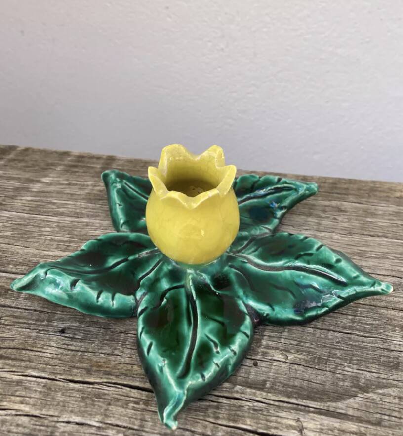 Ceramic flower candle holder