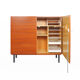 Vintage teak desk in cabinet, 1960s