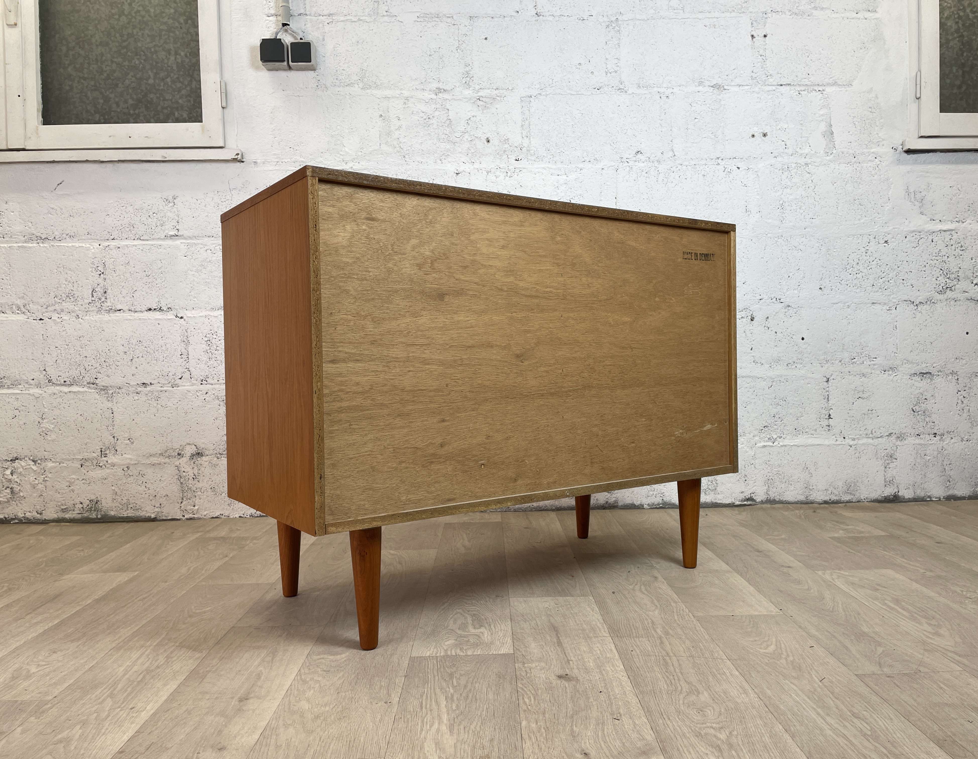 Vintage Scandinavian teak sideboard with full doors, 60s