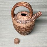Gargoulette in terracotta and rattan