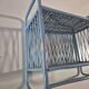 etagere en rotin vintage bleue  largeur 35cm hauteur 34cm profondeur18cm