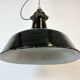 Industrial Black Enamel Factory Lamp with Cast Iron Top, 1950s
