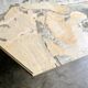 Vintage hexagonal pink and grey marble coffee table, 1980s
