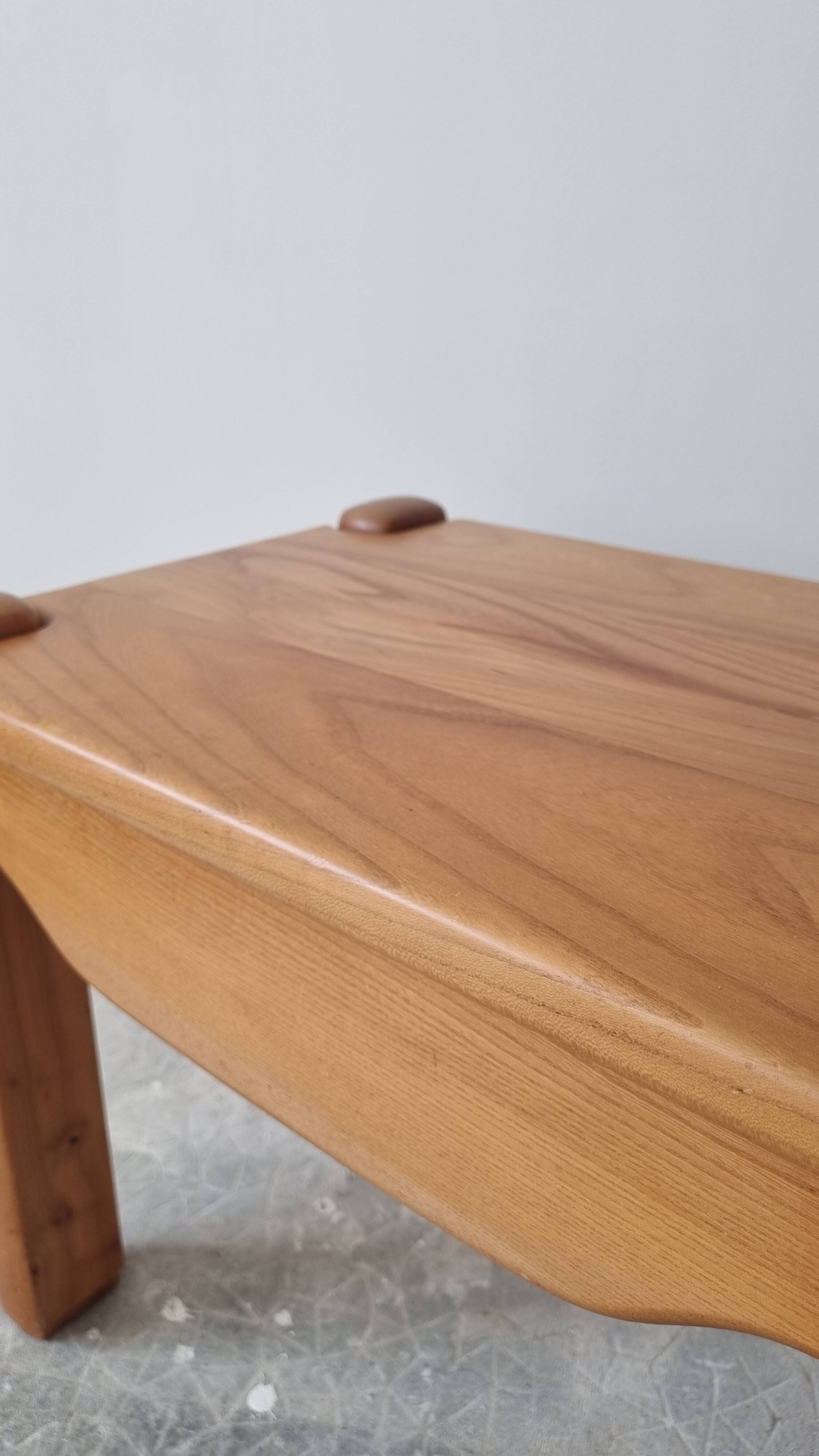 Vintage solid elm bedside table