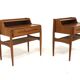 Set of 2 Scandinavian teak bedside tables, Sävjö, Sweden, 1950.