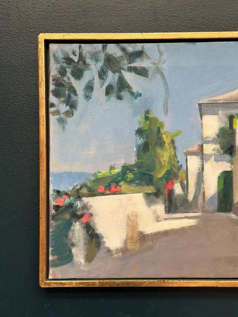 Original Swedish Oil on Canvas – “Town” by Mats Rydstern – Signed – Vintage & Framed – 37 × 49 cm (14.6" × 19.3")