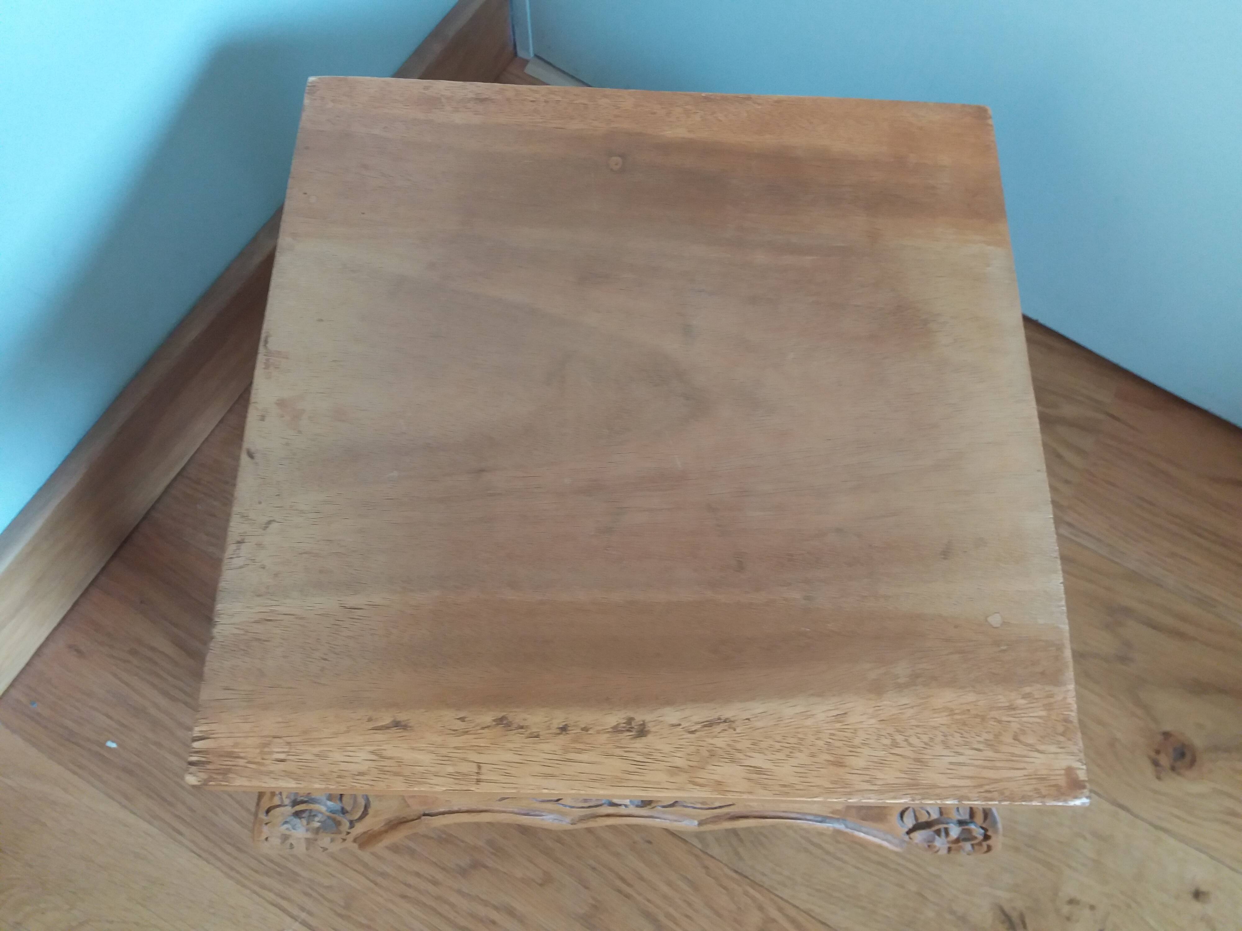 Coffee table with plant holder, end of sofa, carved wood, Indonesia