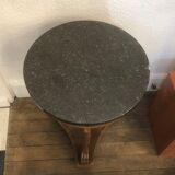 Empire Wood Marquetry Plateau Marble Decoration Swans