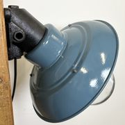 Industrial Blue Painted Factory Lamp Wall Light from Elektrosvit, 1960s