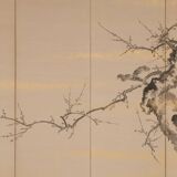 Beautiful Japanese Folding Screen / Byôbu, Six Panels, Taisho / Early 20th Century