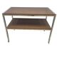 Mobile side table, brown, veneer, chrome-plated steel, Germany, 1970s.