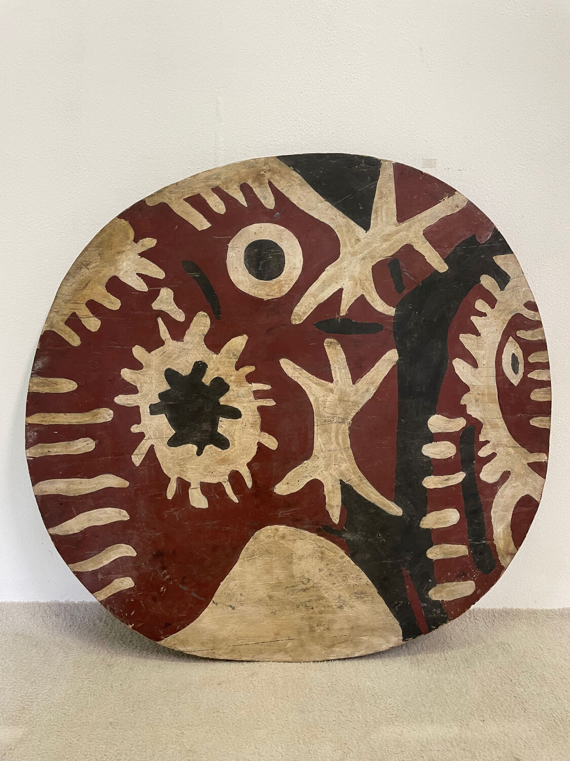 Tableau panneau bois Tribal XXe