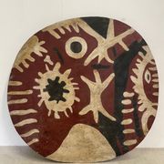 Tableau panneau bois Tribal XXe