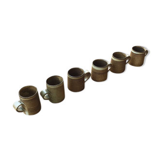 Lot 6 tasses grès