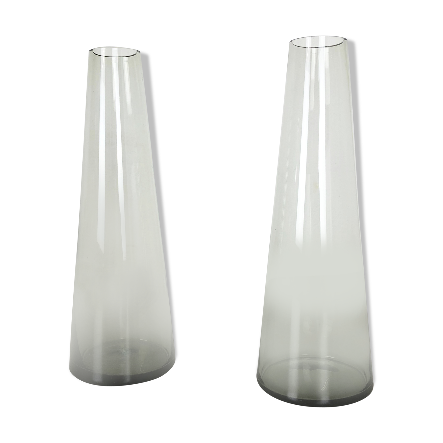 1960s set of 2 turmalin vases by Wilhelm Wagenfeld for WMF, Germany