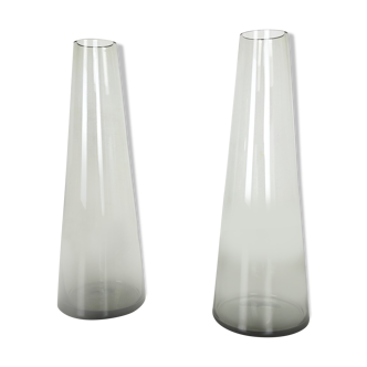 1960s set of 2 turmalin vases by Wilhelm Wagenfeld for WMF, Germany