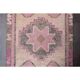 Vintage Turkish hand-knotted wool cotton pink runner rug 88x283
