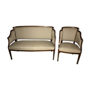 Duo banquette et fauteuil années