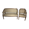 Duo banquette et fauteuil années 20