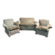 Living room sofa and pair of Napoleon III velvet armchairs