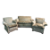 Living room sofa and pair of Napoleon III velvet armchairs