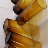 6 glasses amber glass