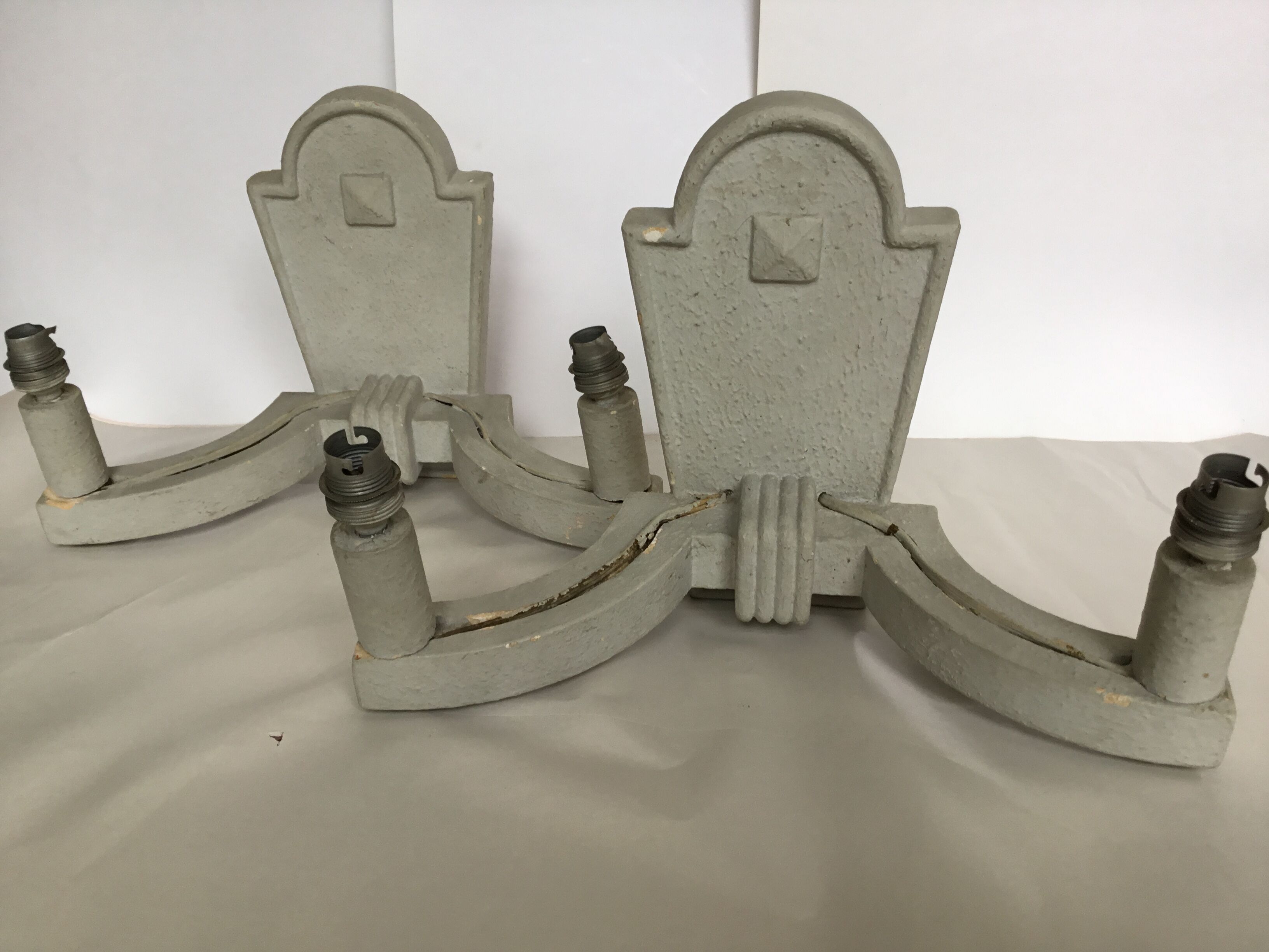 Pair wall lamps in plaster Arlus 40/50