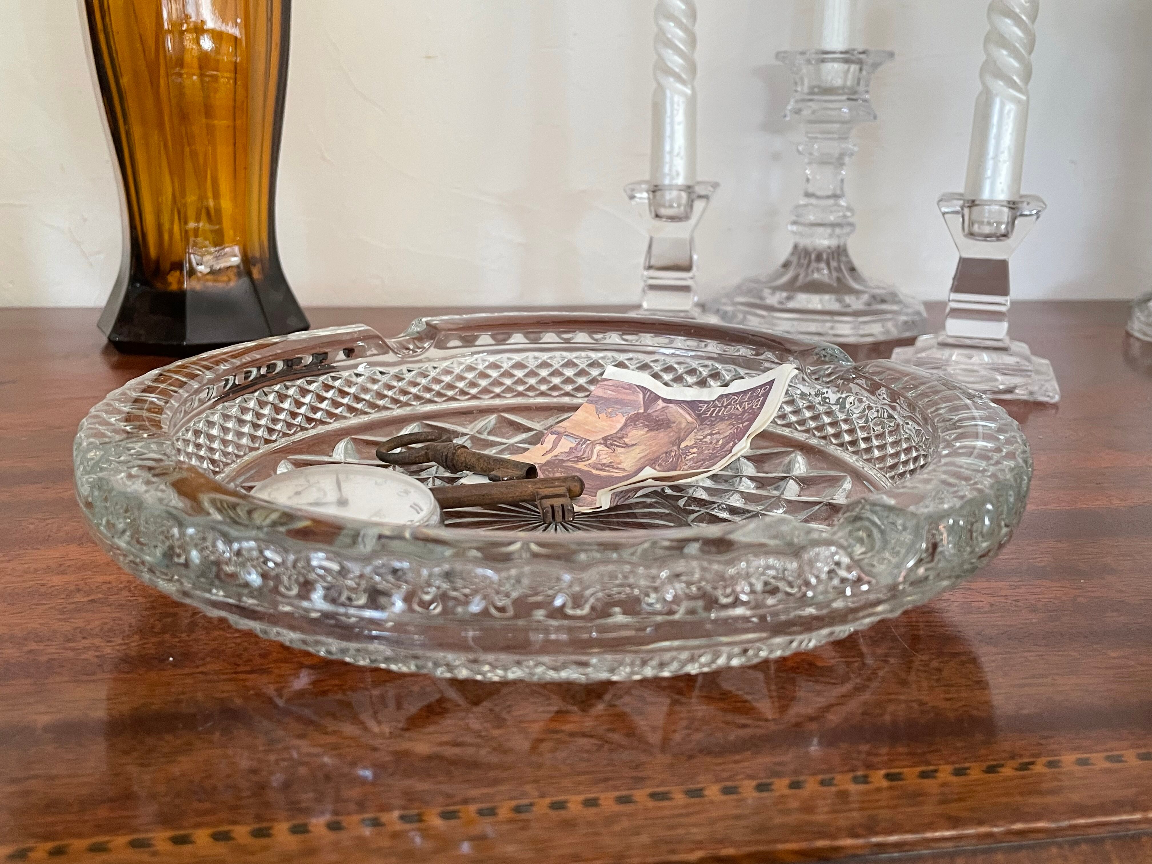 Ashtray empty pockets in cut glass 21,5cm