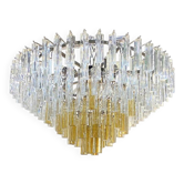 Chandelier en verre Vintage Amber « Quadriedro » Murano Style