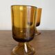set of 7 tulip foot roller glasses Ibiza 1970 in large irregular glass
