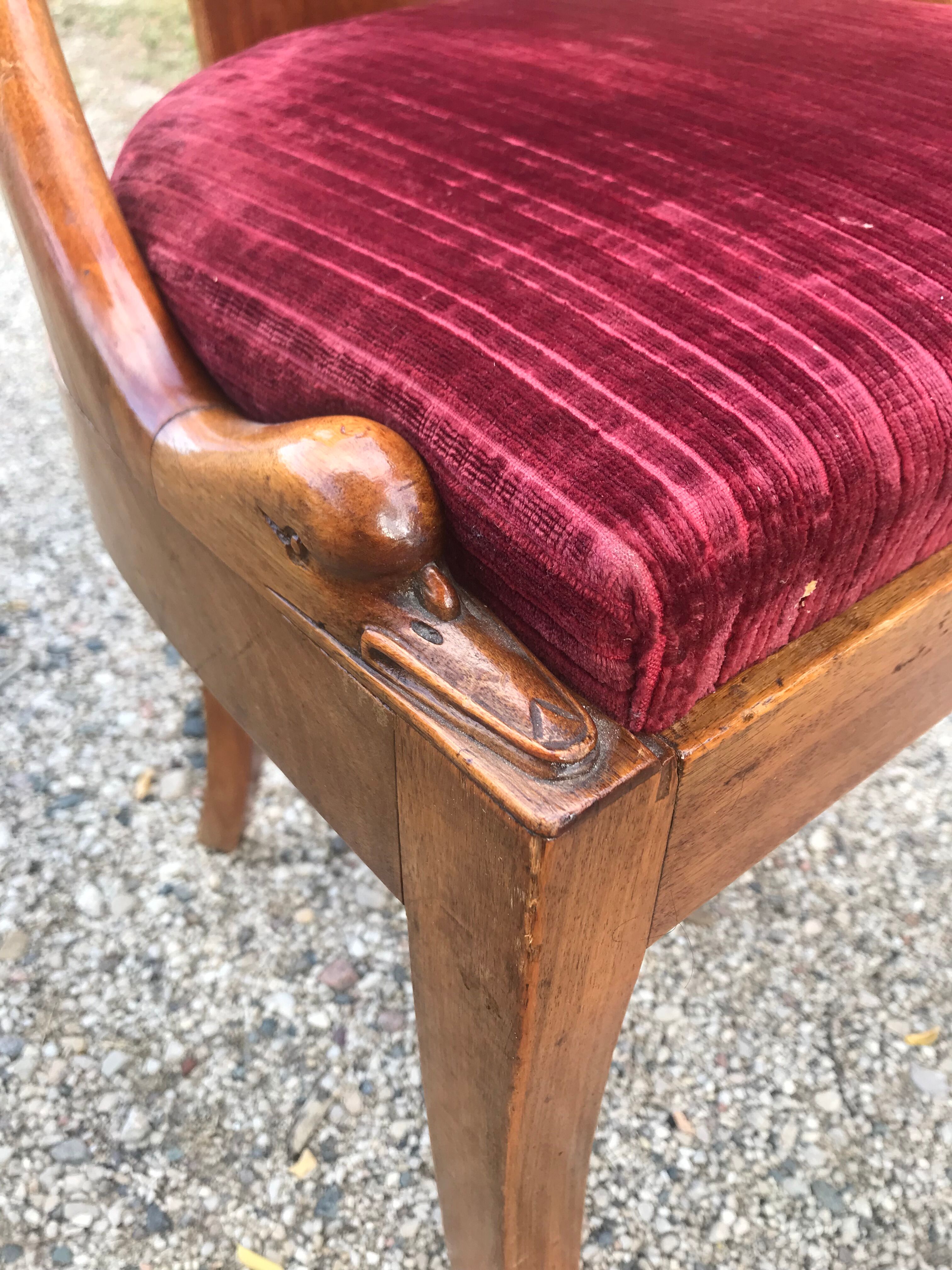 Suite of 6 chairs empire swan collar