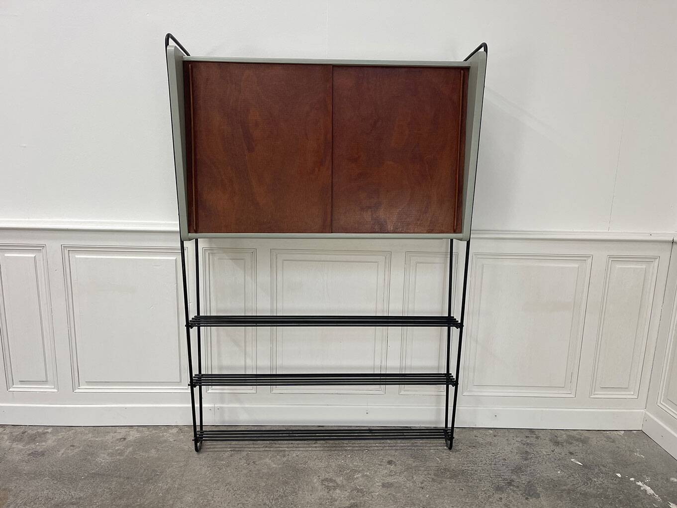 Vintage shelf in metal and wood