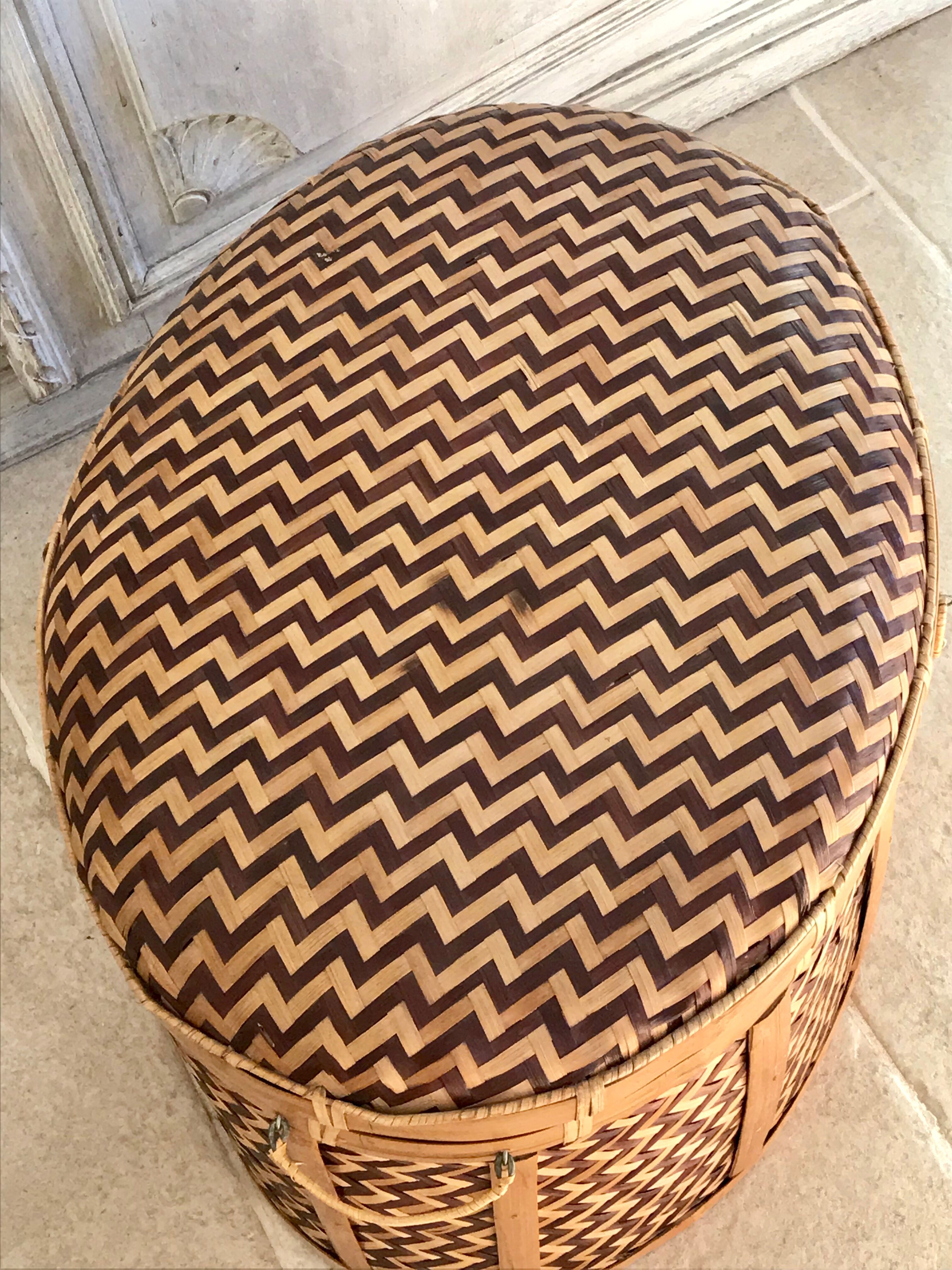 Wicker and bamboo chest