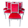 Suite de 6 chaises de style Louis XVI velours rouge