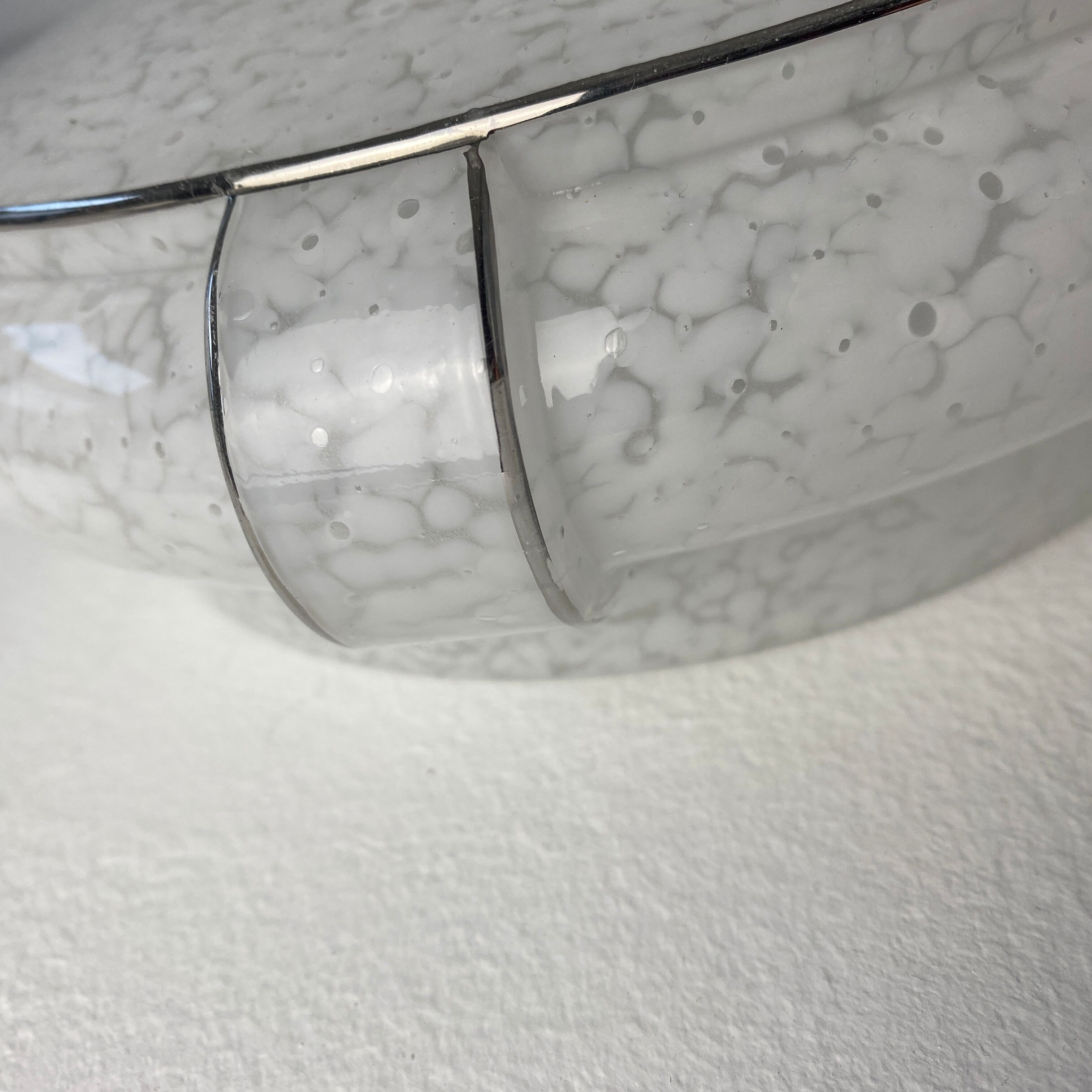 Pair of glass pendant lamps from clichy