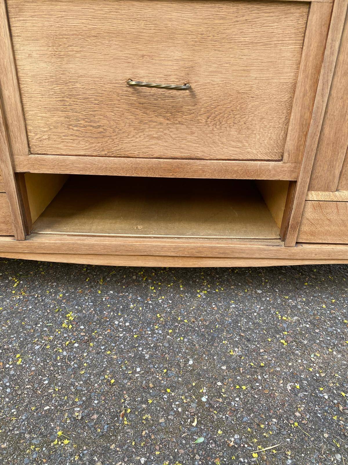 Renovated vintage Art Deco Parisian buffet in wood, 1940, 144cm.