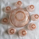 Set of 8 vintage dessert bowls and its pink bowl 1960s