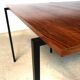 Minimalist walnut & steel stacking side tables, 1960s, Set of 2