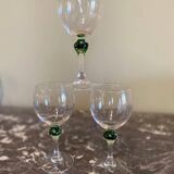 3 ball stemmed glasses
