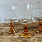 8 amber foot glasses