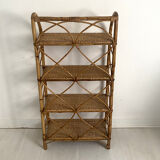 Vintage rattan shelf 60's