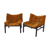 Paire de fauteuils avec coussins velours