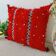 Red Berber cushion with sequins 45x50cm