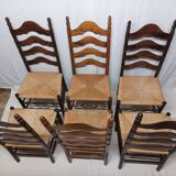 Set of 6 Vintage Wooden Chairs
