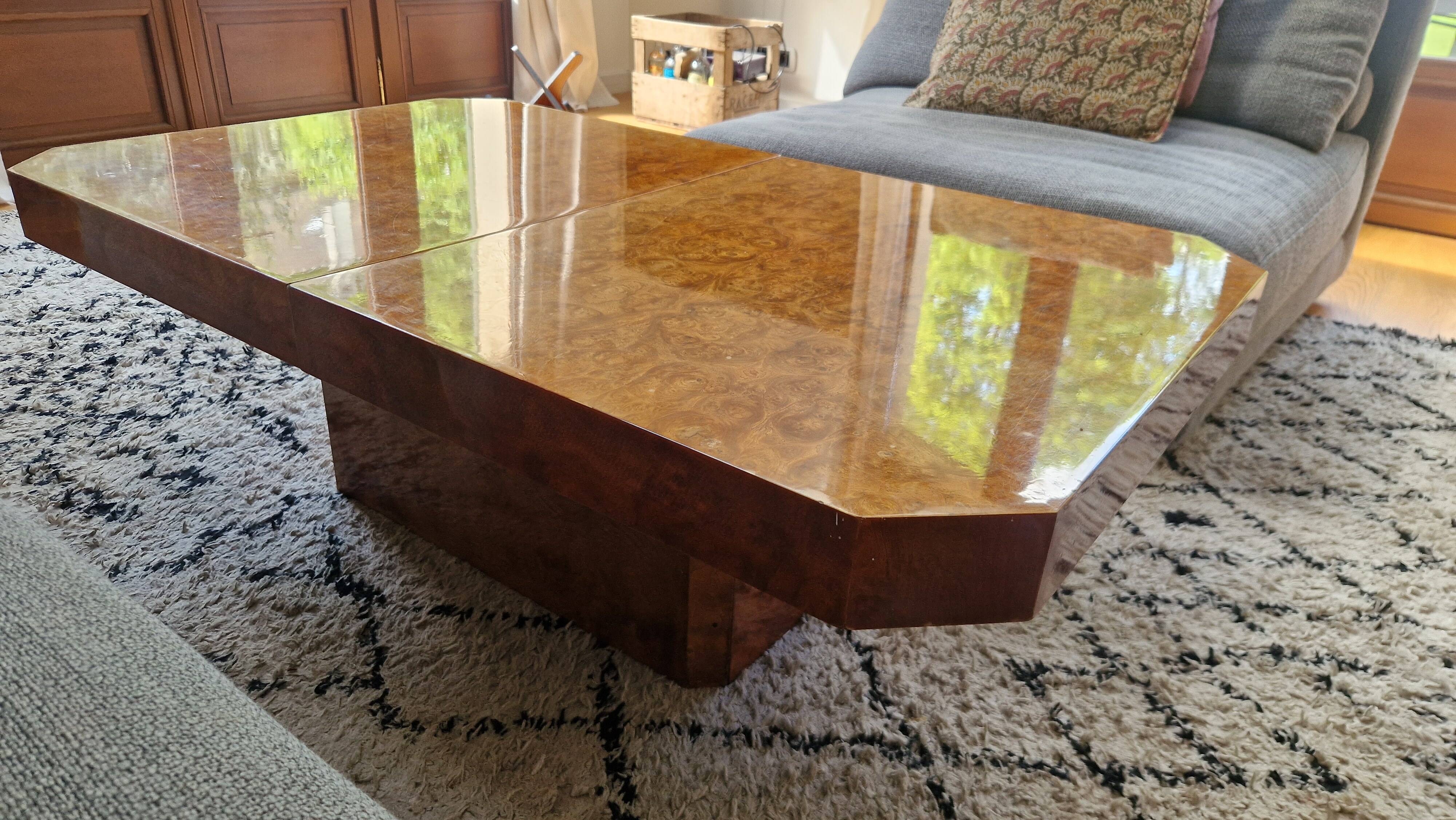 Elm burl coffee table, 1970