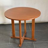 Vintage scandinavian style round teak sidetable
