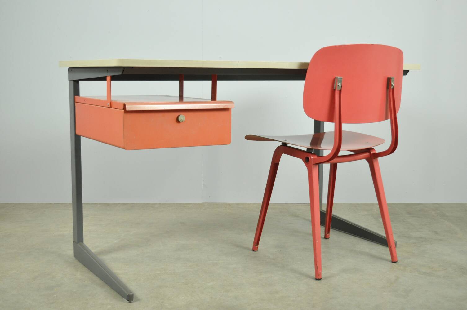 vintage industrial Result desk by Friso Kramer for Ahrend, 1950s Netherlands