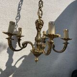 Louis XV brass chandelier with 5 bulbs