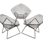 Set de 3 fauteuils Diamond par Harry Bertoia pour Knoll International