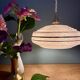 Vintage pendant lampshade in pink Clichy glass with gold trim